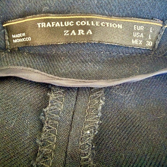 Zara Trafaluc Navy Cropped Pants – Size WM L | Soft Cotton-Blend Trousers EUC - Picture 2 of 10